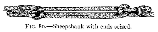 Illustration: FIG. 80.—Sheepshank with ends seized.